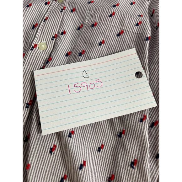 GAP blouse shirt button down women's medium purple violet red tufts details - Picture 13 of 13